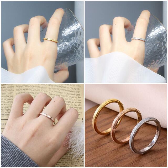 サイズ充実★幅2mm ステンレス ラメリング 指輪 ピンキーリング レディースのアクセサリー(リング(指輪))の商品写真