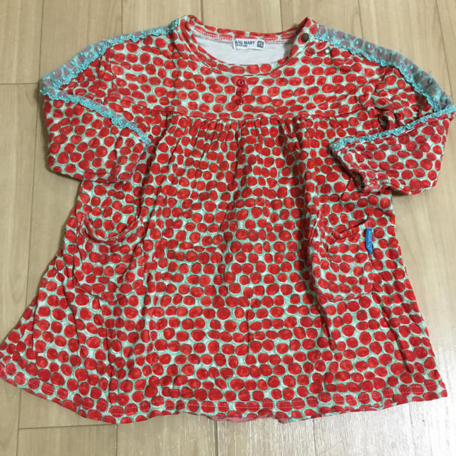 RAG MART(ラグマート)のragmart りんご柄チュニック 95cm キッズ/ベビー/マタニティのキッズ服女の子用(90cm~)(ワンピース)の商品写真