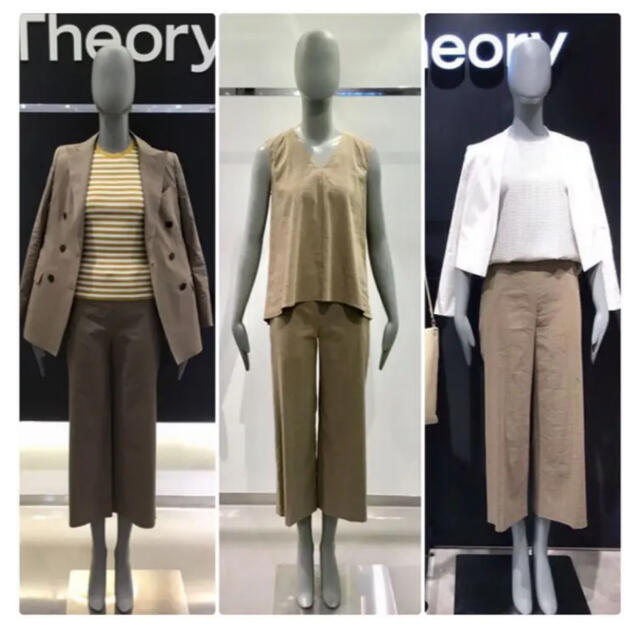 新品 theory 20SS Crunch ワイドプルオンパンツ ペブル P - クロップド