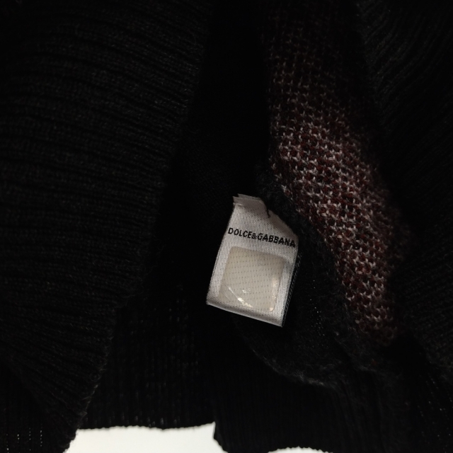 DOLCE&GABBANA(ドルチェアンドガッバーナ)のDOLCE & GABBANA ドルチェアンドガッバーナ バックロゴクルーネックニットセーター ブラック メンズのトップス(ニット/セーター)の商品写真