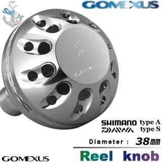 Gomexus【ゴメクサス】☆パワーハンドルノブ/38mm オールシルバー  (リール)