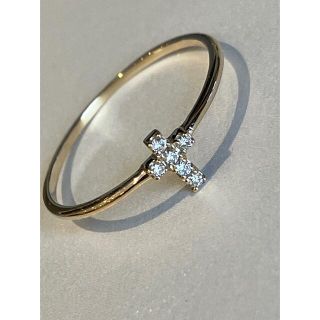 専用　K10 ダイヤモンド　クロス　リング　0.03ct(リング(指輪))