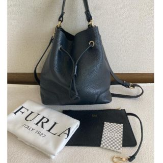 フルラ(Furla)の良品　FURLA フルラ　ステイシー　黒(ショルダーバッグ)