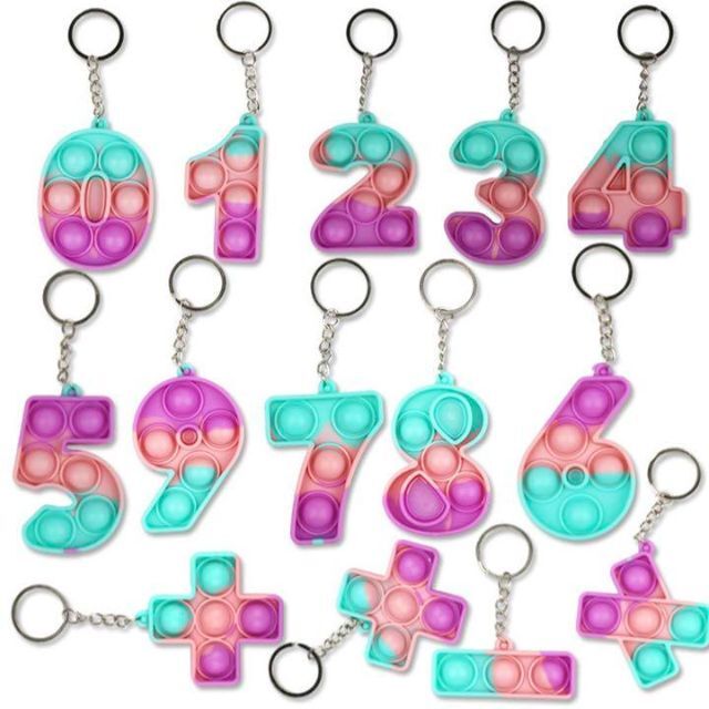 ［3個セット］キーホルダー 玩具 数字 記号 プッシュポップ SNS キッズ/ベビー/マタニティのおもちゃ(知育玩具)の商品写真
