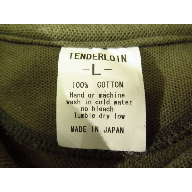 TENDERLOIN(テンダーロイン)のG② テンダーロイン ミリタリー デザイン 半袖 鹿の子 ポロシャツ カーキ L メンズのトップス(ポロシャツ)の商品写真