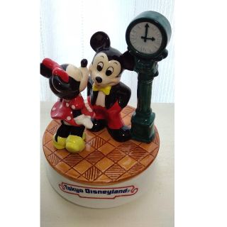 ディズニー(Disney)のD isney 陶器製 ミッキー&ミニーオルゴール(オルゴール)