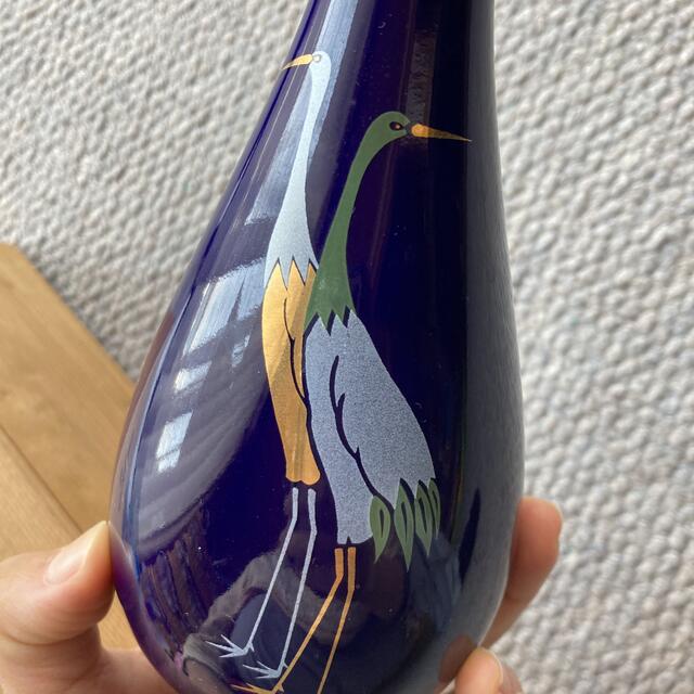 九谷青窯 - 久羅太窯 花瓶 双鶴 青 花器 共箱有 25cmの通販 by 九谷青窯 - 久羅太窯 花瓶 双鶴 青 花器 共箱有 25cmの通販 by