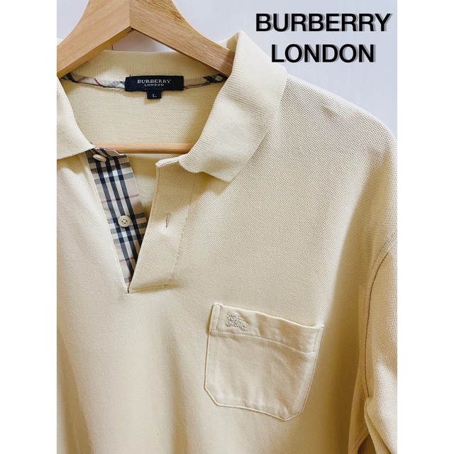 BURBERRY - BURBERRYLONDONバーバリー長袖ポロシャツベージュLの通販