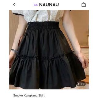NAUNAU フレアスカート ブラック(ミニスカート)