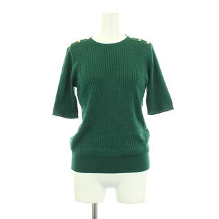 アナイ(ANAYI)のアナイ ニット セーター 半袖 リブ コットン シルク混 M 緑 グリーン(ニット/セーター)