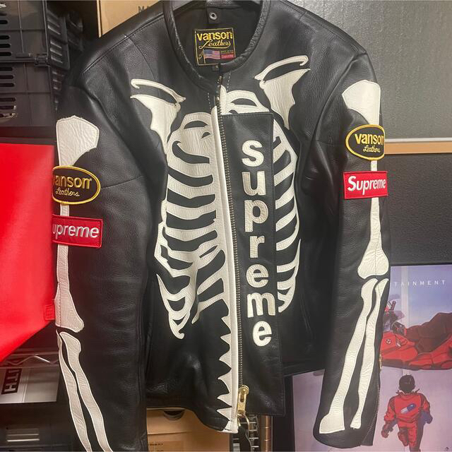 Supreme Vanson Leather Bones Sサイズ