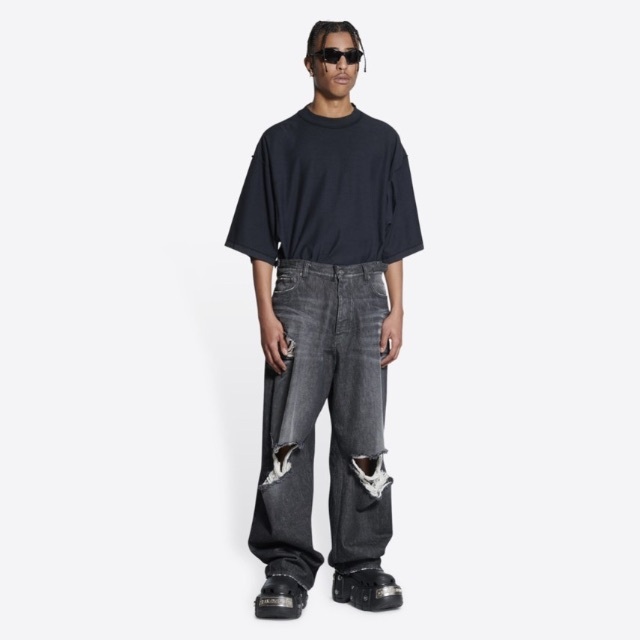 BALENCIAGA - balenciaga  DESTROYED スーパーLARGE BAGGYパンツ