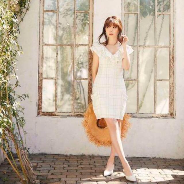 Her lip to - Her lip to♡ Summer Tweed Dress ホワイトSの通販 by