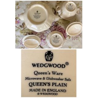 WEDGWOOD - 【黒壺美品】ウェッジウッド☆クイーンズプレーン☆花リム