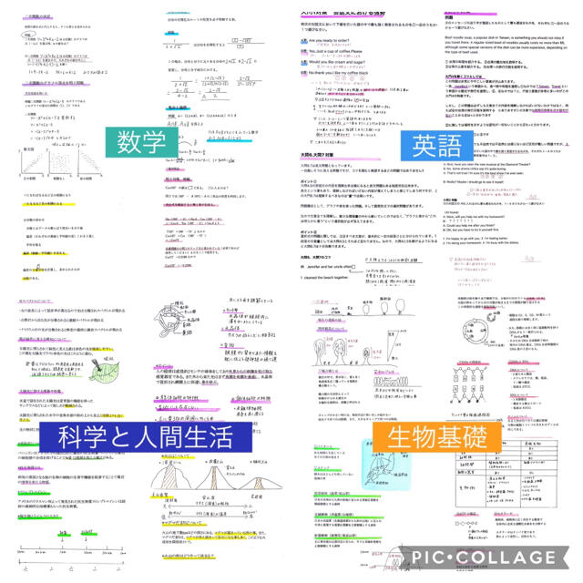 高卒認定まとめノート　8科目カラーコピー