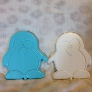 ひんやりアニマル保冷剤2個 ペンギン ブルー&ホワイト ペンギン (弁当用品)