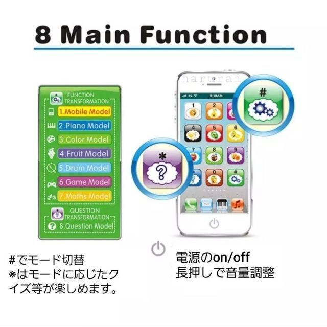 幼児用おもちゃスマホ  ホワイト　白 キッズ/ベビー/マタニティのおもちゃ(知育玩具)の商品写真