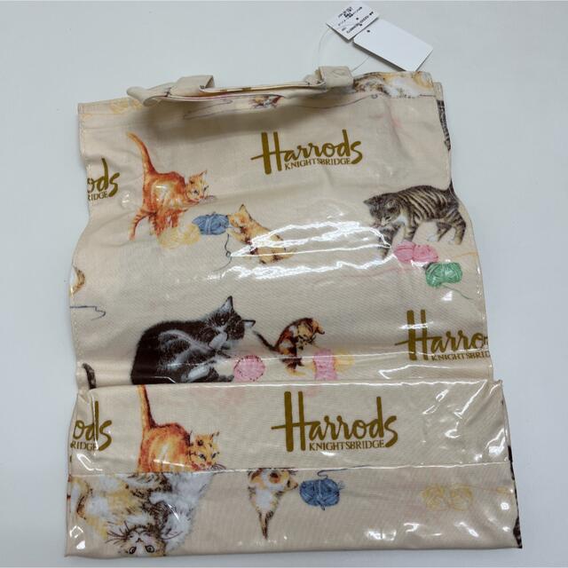 Harrods(ハロッズ)のレア　ハロッズ　ネコ柄　トートバッグ　中　猫　キャット　ねこ レディースのバッグ(トートバッグ)の商品写真