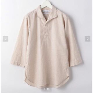 ユナイテッドアローズグリーンレーベルリラクシング(UNITED ARROWS green label relaxing)のGREEN LABEL RELAXING フレンチリネン七分袖シャツ L(シャツ)