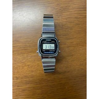 カシオ(CASIO)のCASIO LA670W 黒/シルバー チープカシオ(腕時計)