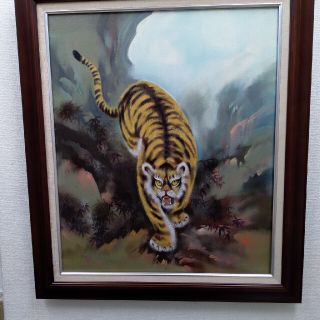 肉質油絵　立てF20 評価年鑑評価214万円　竹内敏彦　額装仕上げ品(絵画/タペストリー)