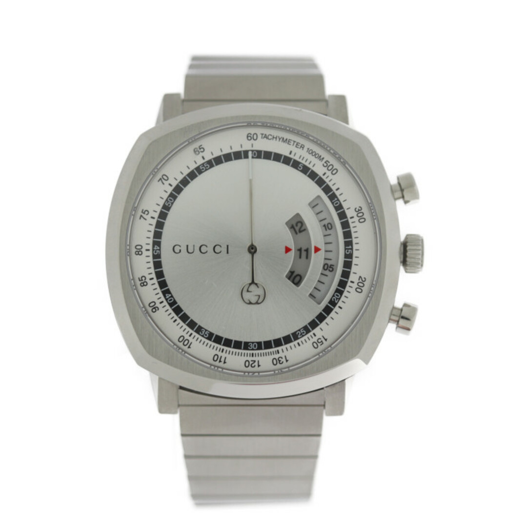 最も完璧な 腕時計 グリップクロノ  グッチ GUCCI - Gucci YA157302/157.2 【本物保証】 クオーツ タキメーター クロノグラフ   シルバー   ステンレススチール 腕時計(アナログ)