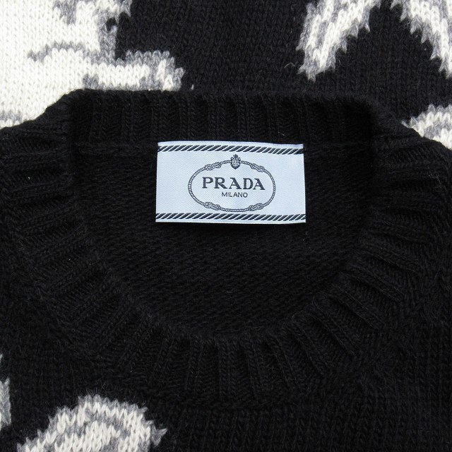 PRADA(プラダ)の美品 2018年 プラダ うさぎ 総柄 ウール カシミヤ ブレンド ニット◇４ レディースのトップス(ニット/セーター)の商品写真