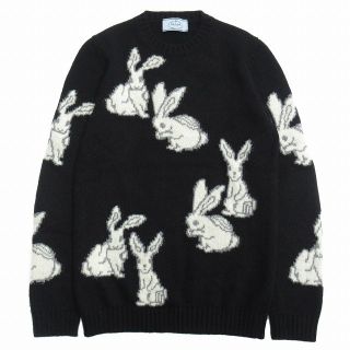 プラダ(PRADA)の美品 2018年 プラダ うさぎ 総柄 ウール カシミヤ ブレンド ニット◇４(ニット/セーター)