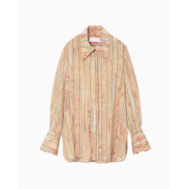 新品mame Marble Print Silk Shirt