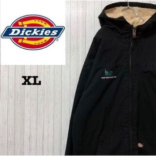 ディッキーズ(Dickies)のディッキーズ　ダックジャケット　企業モノ　刺繍　黒　ビッグサイズ　裏ボア　XL(ブルゾン)