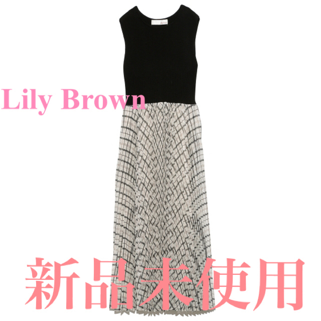 Lily Brown(リリーブラウン)の【週末限定お値下げ中】【新品未使用】リリーブラウン　シアーチェック　ワンピース レディースのワンピース(ロングワンピース/マキシワンピース)の商品写真