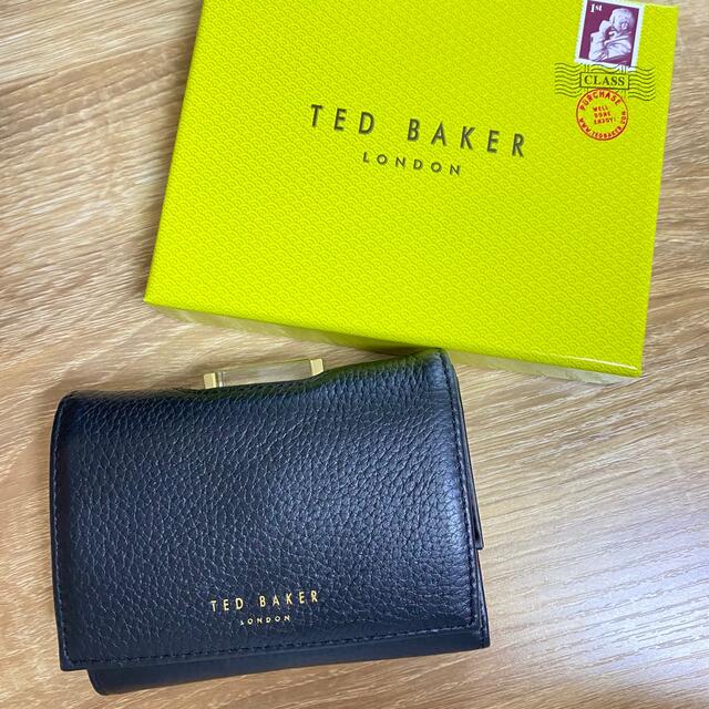 【美品】TED BAKER　財布　ミニ財布　コンパクト　折りたたみ　レザー　黒