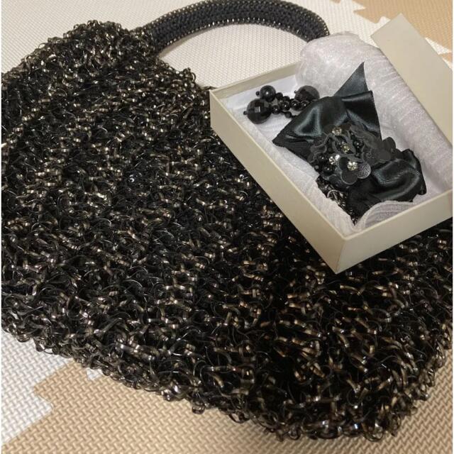 新品 アンテプリマ バッグチャーム付き ワイヤーバッグ ブラック 激安