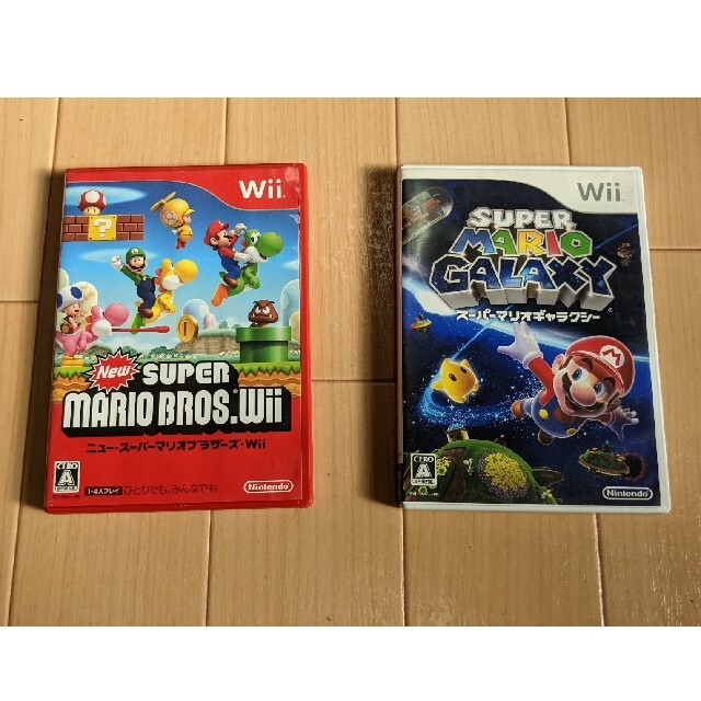 Wii(ウィー)の天堂Wiiソフト　マリオ2本 エンタメ/ホビーのゲームソフト/ゲーム機本体(家庭用ゲームソフト)の商品写真