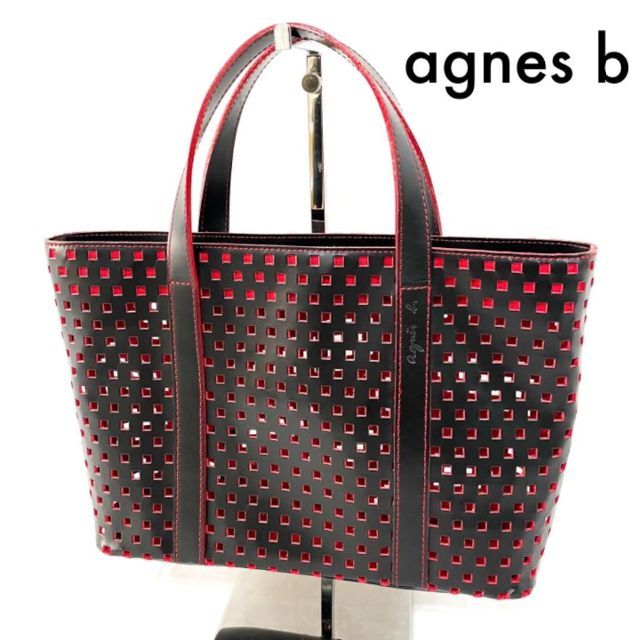 美品　Agnes b トートバッグ　ハンドバッグ　レザー　メッシュ　アニエスベー