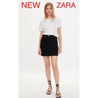 ザラ(ZARA)の1272 新品　ZARA ブラックデニム　ミニスカート  ザラ　レディース　XL(ミニスカート)