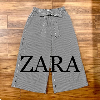 ザラ(ZARA)のZARA TRF ザラ サテン ストライプ ワイドパンツ ルームウェア(カジュアルパンツ)
