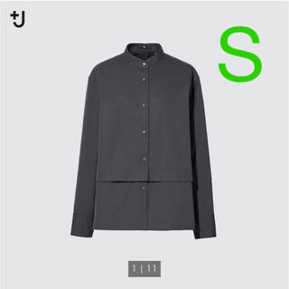 ユニクロ(UNIQLO)の新品　ユニクロ　＋J スピーマコットンシャツジャケット　グレー　S 　グレイ(シャツ/ブラウス(長袖/七分))