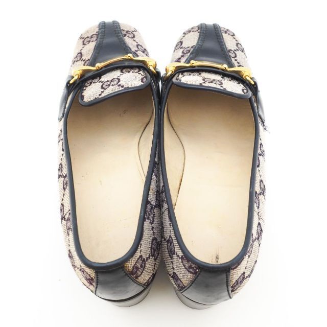 Gucci(グッチ)の《希少》GUCCI ローファー ネイビー GG柄 シマ ホースビット金具 22 レディースの靴/シューズ(ローファー/革靴)の商品写真