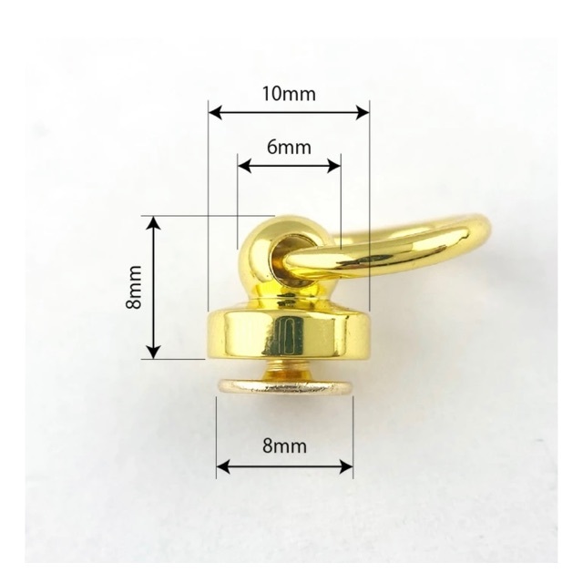 ドロップハンドル　キーリングハンガー　2個セット　トチカン　ネジ式　ゴールド ハンドメイドの素材/材料(各種パーツ)の商品写真