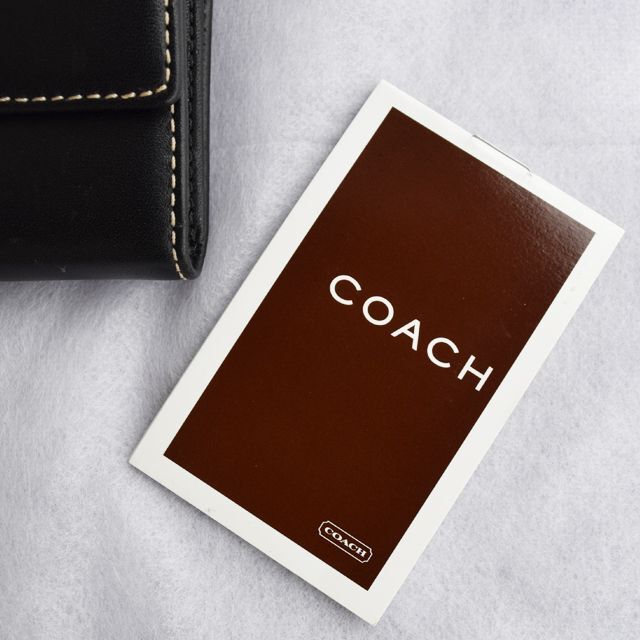 COACH - 【 COACH 】コーチ 財布 二つ折り財布 レザー ブラックの通販