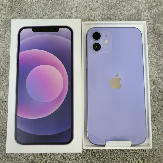 本物の iPhone 新品未使用SIMロック解除済 パープル 64GB iPhone12