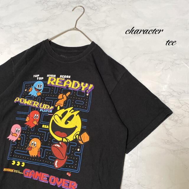 Tシャツ　パックマン　pac-man 　キャラクター　激レア　デカロゴトップス