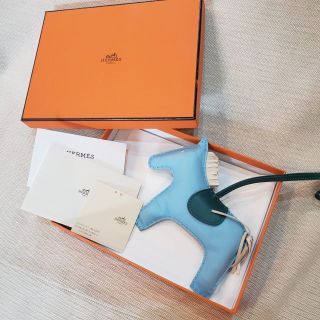 エルメス(Hermes)のエルメス ロデオGM バッグチャーム セレスト ブルー 水色(キーホルダー)