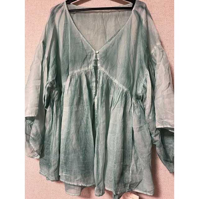 SeaRoomlynn(シールームリン)のCOTTON VOILE ギャザーブラウス(オーシャン)　 レディースのトップス(シャツ/ブラウス(長袖/七分))の商品写真