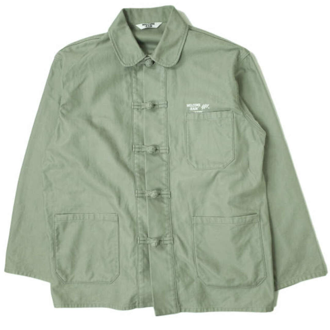 WELCOME RAIN ウェルカムレイン 21AW 日本製 COVER ALL JACKET チャイナボタン カバーオールジャケット 2 GRAY KHAKI ブルゾン アウター【中古】【WELCOME RAIN】 メンズのジャケット/アウター(カバーオール)の商品写真