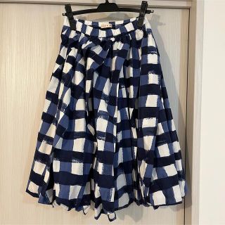 ユニクロ(UNIQLO)の【試着のみ美品】MARNI×UNIQLO バルーンシェイプスカート/ブルー/S(ロングスカート)