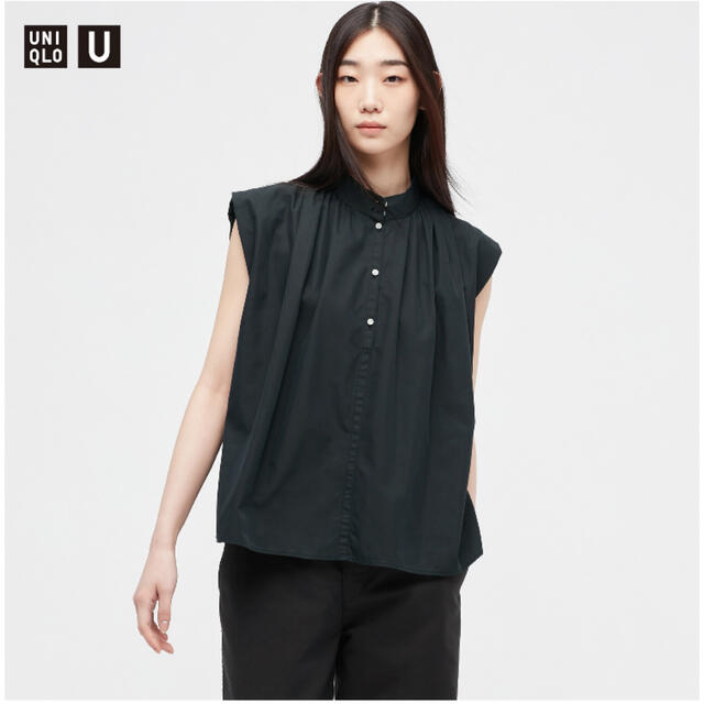 UNIQLO(ユニクロ)のあやっさ様専用【未使用】ユニクロユー　ギャザーシャツ レディースのトップス(シャツ/ブラウス(半袖/袖なし))の商品写真