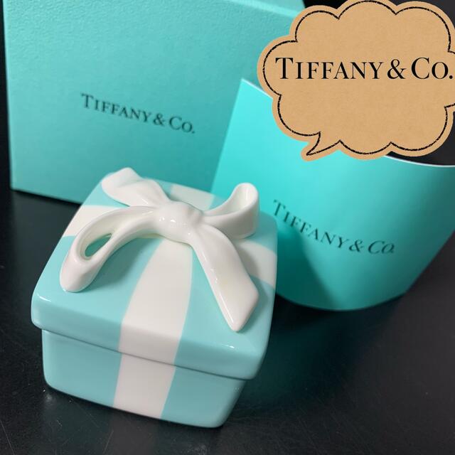 TIFFANY\u0026CO.♡ティファニーのブルーリボンギフトBOX♡陶器製♡廃盤レア