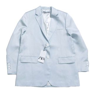 ザラ(ZARA)の新品 ZARA ブレザー 定価14,990円 sizeM ライトブルー(テーラードジャケット)